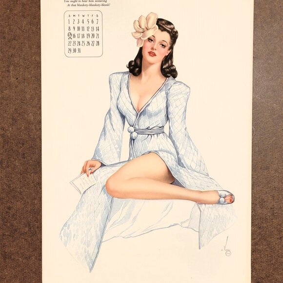 Rare 1st Varga 1940 Pin-Up Girl Calendar Esquire art - Picture 3 of 11